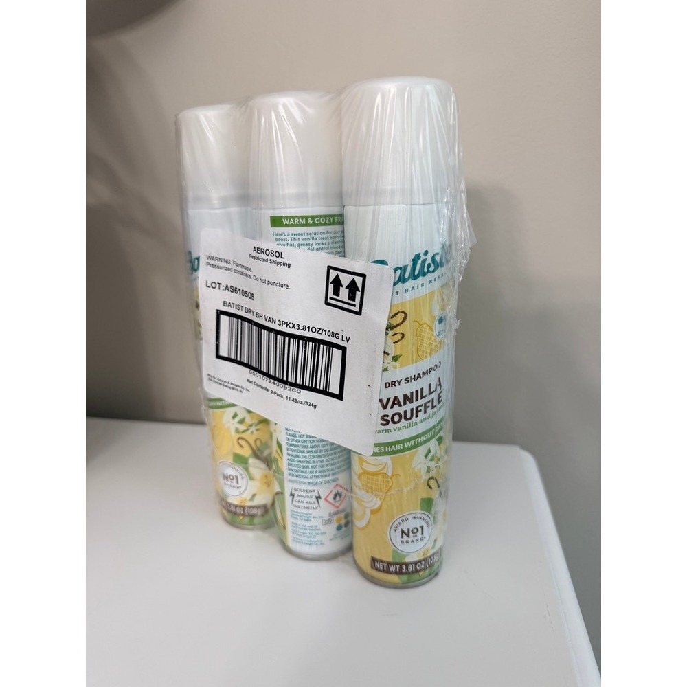 Batiste Dry Shampoo Unisex 3-Pack 3.81oz Vanilla Souffle Warm Jasmine NWT